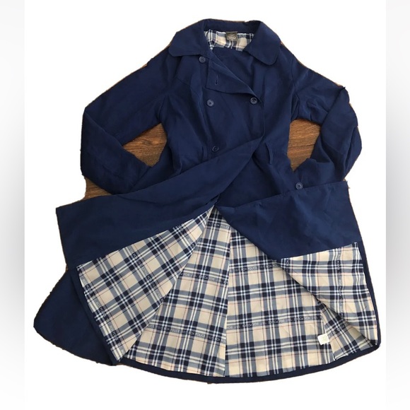 Dr. Who Blue Tardis Trench Coat Jacket Sz S Official BBC- Cute Print Lining RARE - Picture 2 of 12